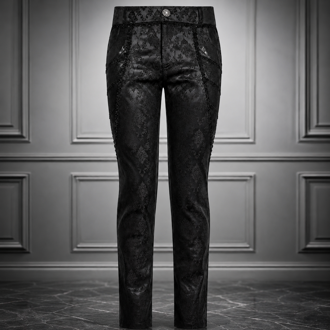 Gothic Punk Rave Mens Gothic Aristocrat Jacquard Dress Pants