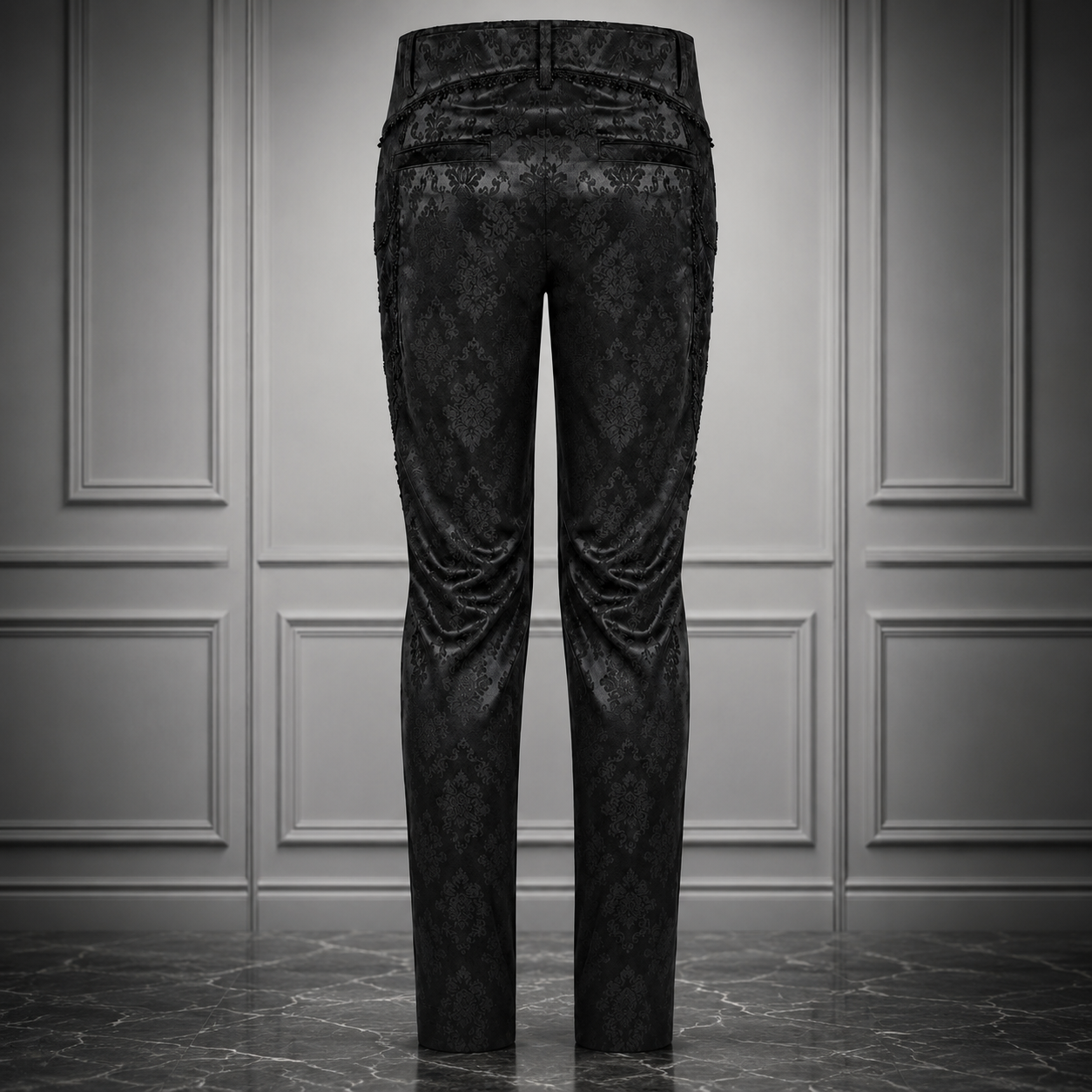 Gothic Punk Rave Mens Gothic Aristocrat Jacquard Dress Pants