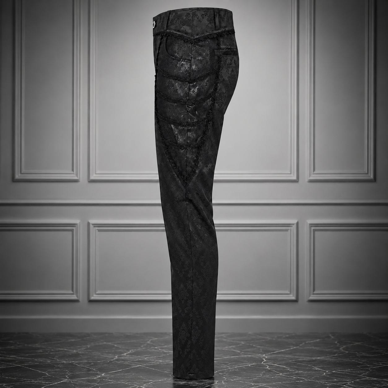 Gothic Punk Rave Mens Gothic Aristocrat Jacquard Dress Pants