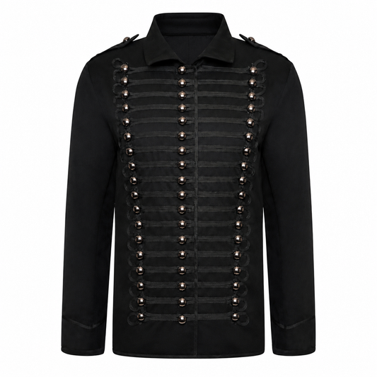 Men’s Black Military Gothic Parade Jacket