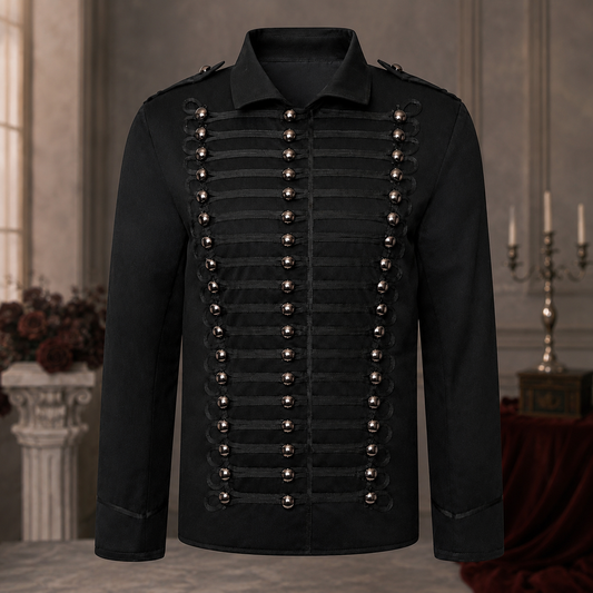 Men’s Black Military Gothic Parade Jacket