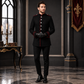 New Men's Military Style Coat Jacket Black Red Gothic Steampunk Usa Sizes Vtg