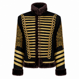 New Napoleonic Hussars Uniform Military Style Tunic Pelisse Jimi Hendrix Jacket Parade Drummer Officer Faux Fur