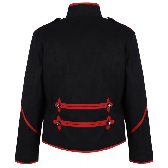 Military Drummer Jacket Black Parade Jacket Goth Punk Adam Ant VTG Style/Black Red Jacket/USA