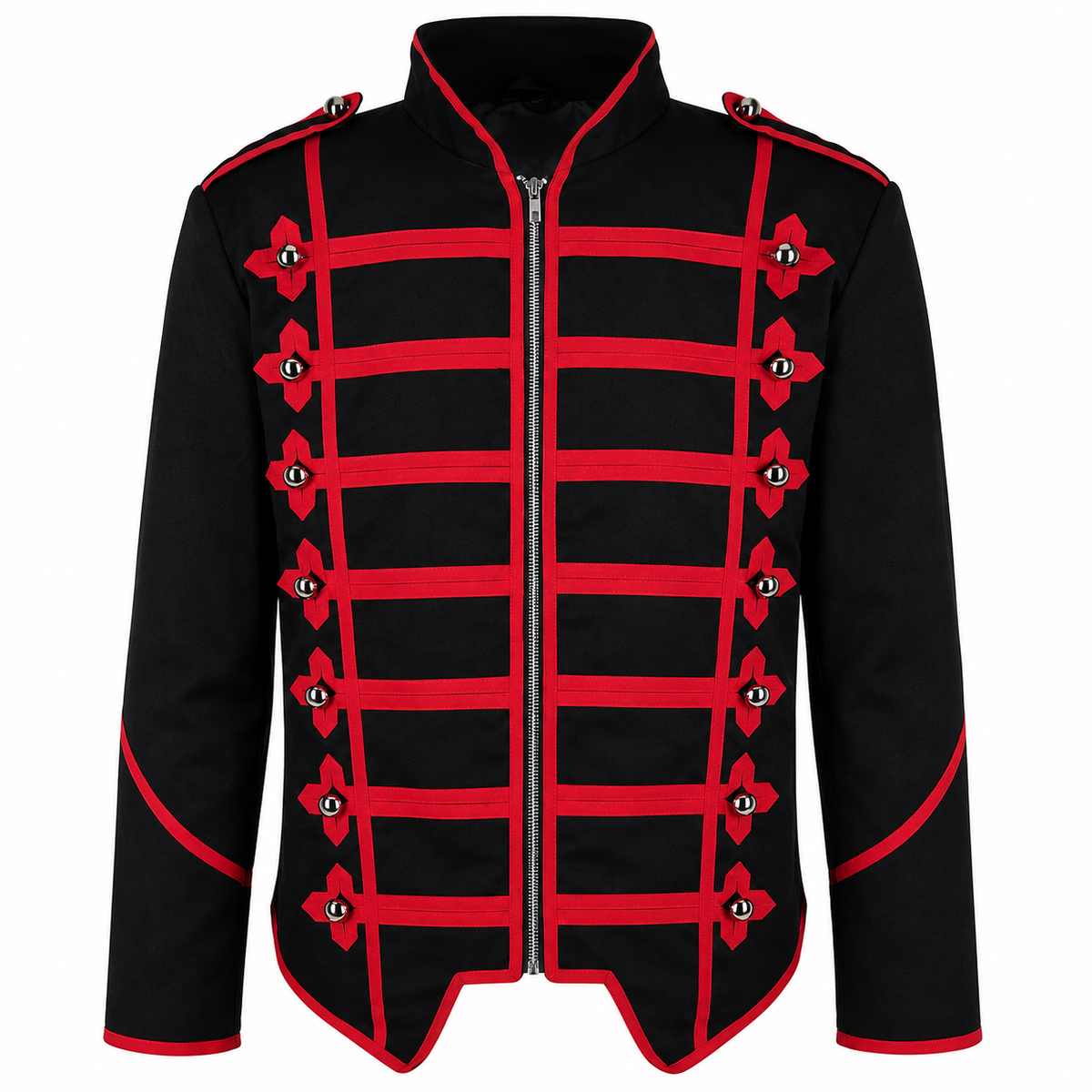 Military Drummer Jacket Black Parade Jacket Goth Punk Adam Ant VTG Style/Black Red Jacket/USA