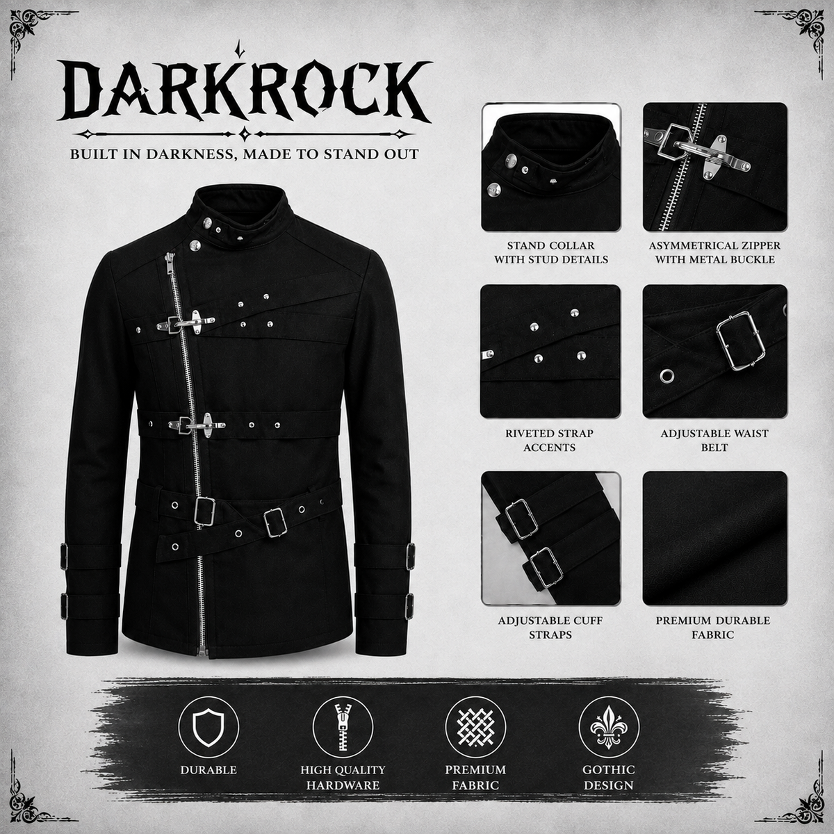 Military Drummer Jacket Black Parade Jacket Goth Punk Adam Ant Vtg Style