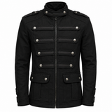 Gothic Military Band Black Jacket For Men Vintage Goth Coat Jacket Steampunk