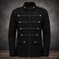 Gothic Military Band Black Jacket For Men Vintage Goth Coat Jacket Steampunk