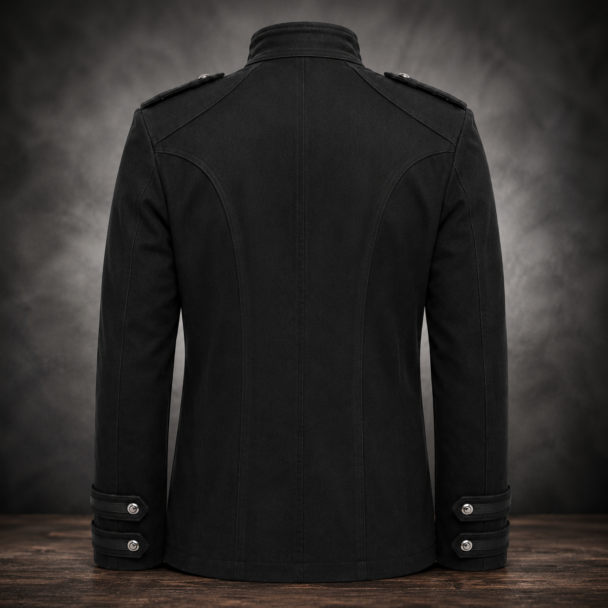 Gothic Military Band Black Jacket For Men Vintage Goth Coat Jacket Steampunk
