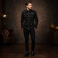Gothic Military Band Black Jacket For Men Vintage Goth Coat Jacket Steampunk
