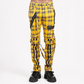 Men Bondage Straps Punk Yellow Plaid Jeans Pant Alternative Rebel Rock Emo Pant USA