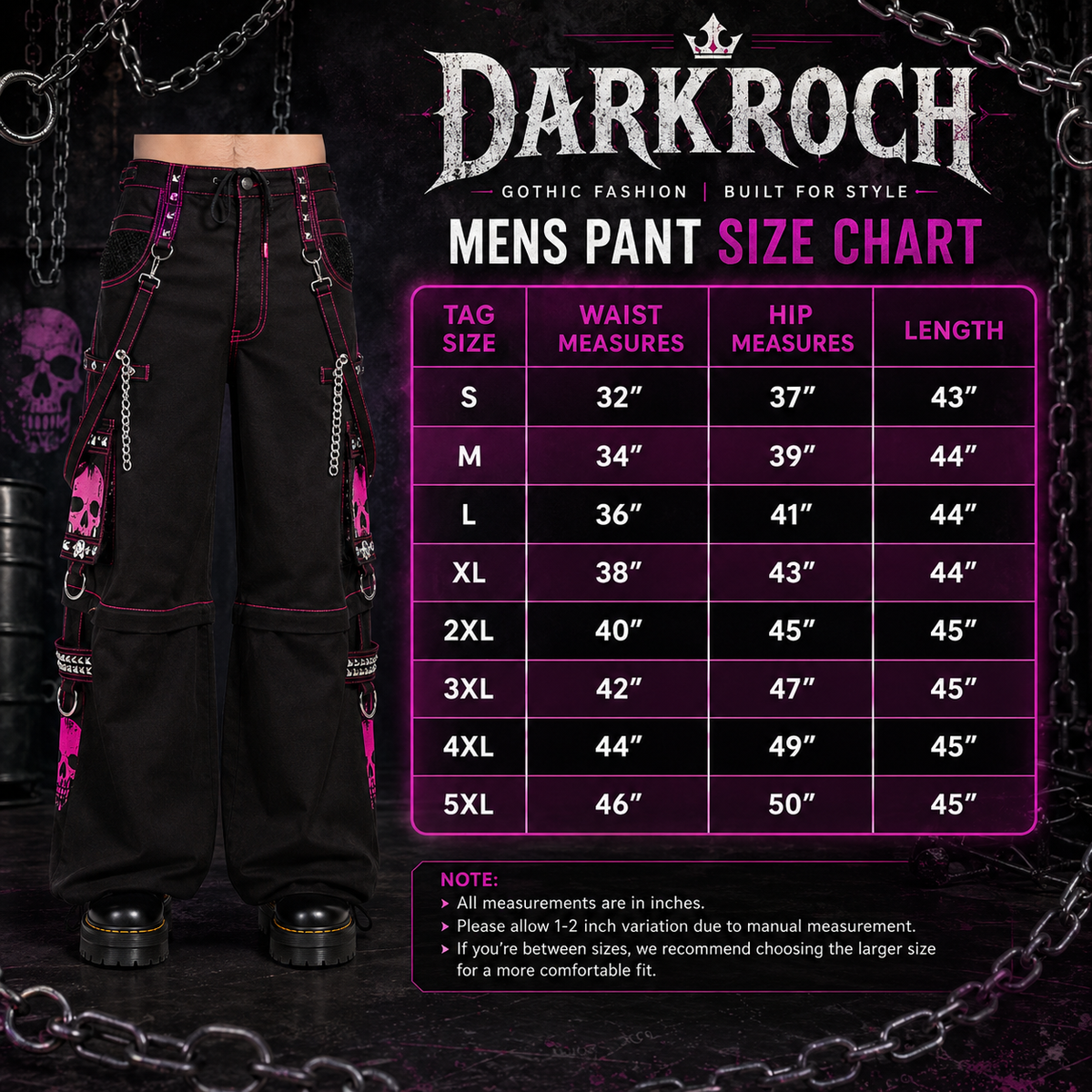Gothic Bondage Super Skull Pant Pink Big Skull Men Pant Alternative Punk Rock Emo Trouser Pant Shorts