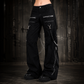 Women's Chains Black Rhinestones Gothic Punk Emo Pants Straps Baggy Pants