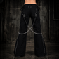 Women's Chains Black Rhinestones Gothic Punk Emo Pants Straps Baggy Pants