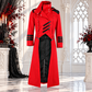 Scorpion Men's Punisher Hooded Trench Coat Long Jacket Red Black Gothic Steampunk