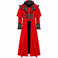 Gothic Steampunk Military Red Jacket Men's Punk Highwayman Regency Long Coat