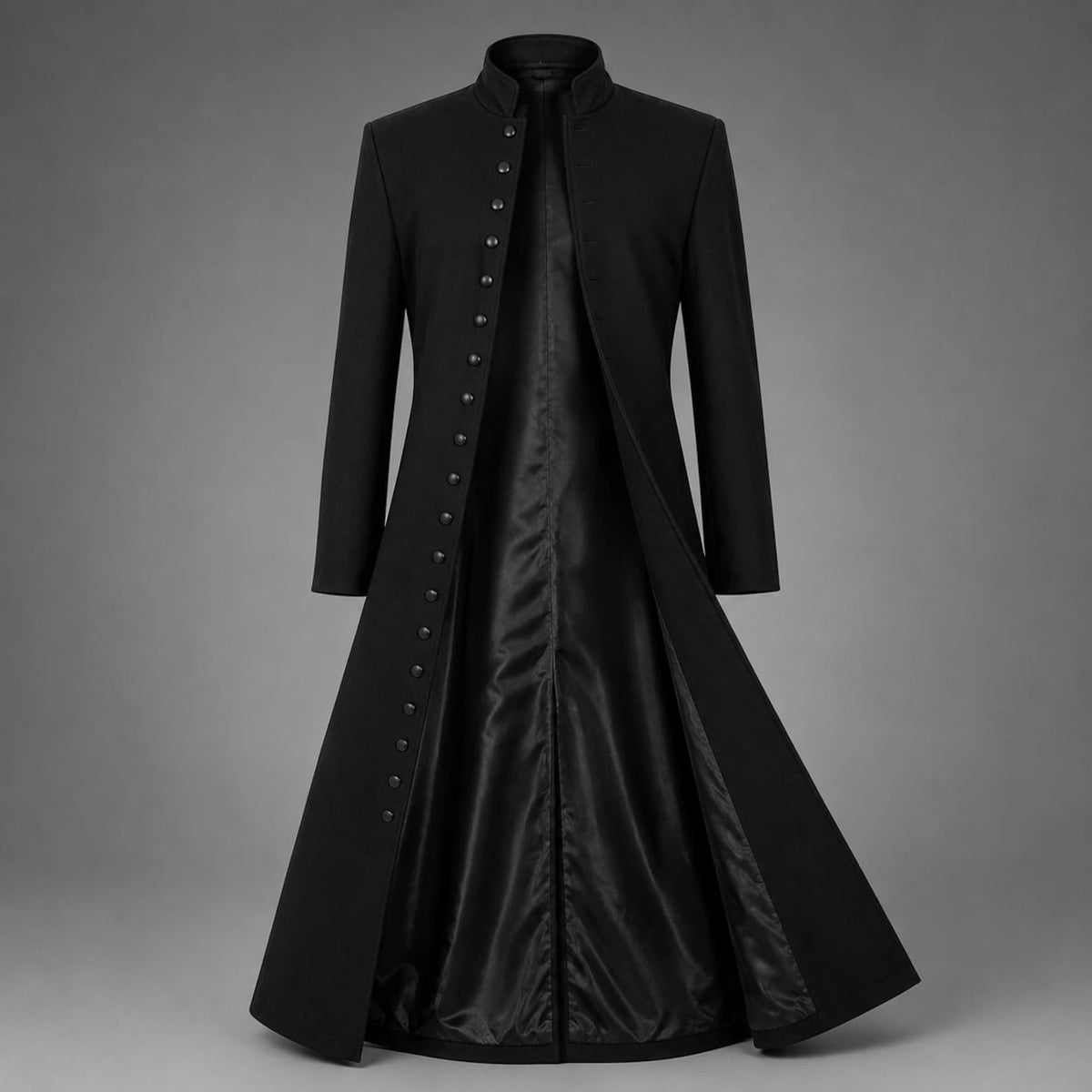 Neo Matrix Heavy Duty Cotton Keanu Reeves Black Gothic Steampunk Trench Coat