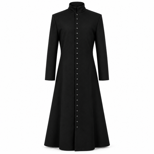 Neo Matrix Heavy Duty Cotton Keanu Reeves Black Gothic Steampunk Trench Coat