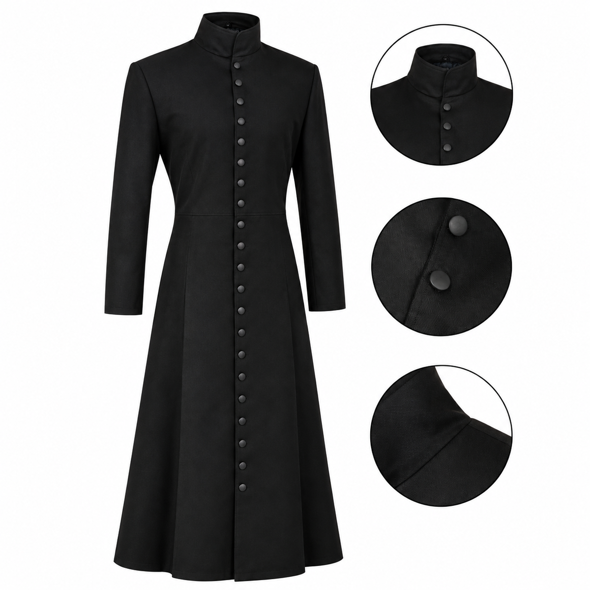 Neo Matrix Heavy Duty Cotton Keanu Reeves Black Gothic Steampunk Trench Coat