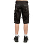 Men Black Punk Shorts Gothic Black Cotton Shorts Punk Emo Shorts With Zipper /USA