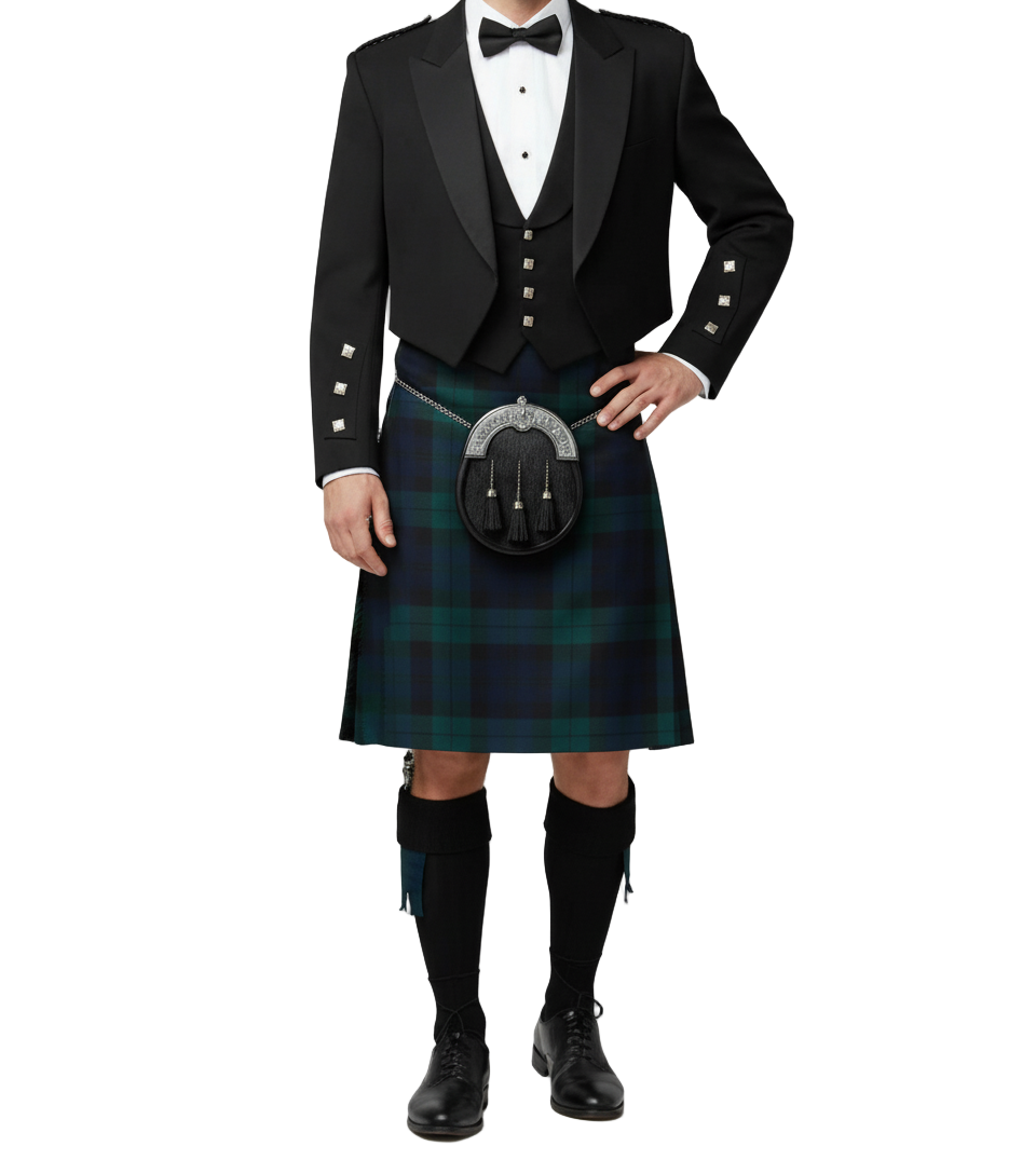 Men's 6 Yard Scottish Traditional Black Watch Kilts Tartan Highland Kilt 22 Tartans