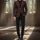 Men's Brocade Floral Suit Notched Lapel Slim Fit Stylish Blazer Dress Suit /Usa Sizes