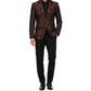 Men's Brocade Floral Suit Notched Lapel Slim Fit Stylish Blazer Dress Suit /Usa Sizes