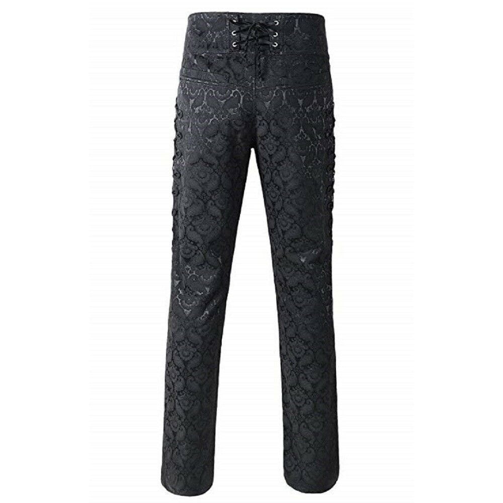Men's Obscura Trousers Pants Steampunk Black Brocade Vintage Gothic Victorian (2)