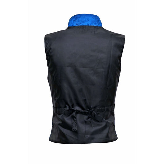 Men's Steampunk Double-Breasted Waistcoat Royal Blue Vest Gothic/Western-Reenactment/Usa