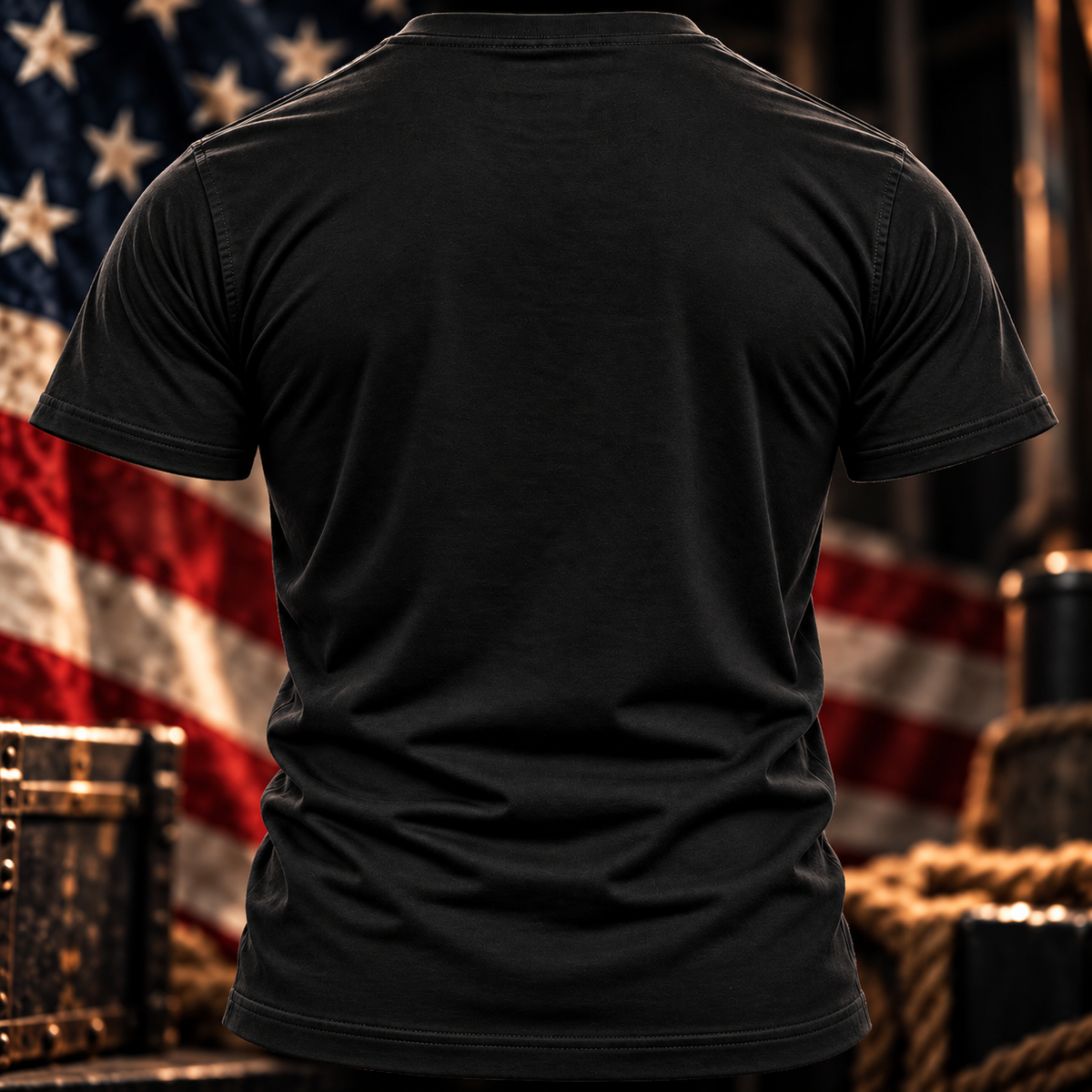Men's Patriotic Eagle Graphic T-Shirt American Flag Black Streetwear Tee