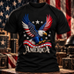 Men's Patriotic Eagle Graphic T-Shirt American Flag Black Streetwear Tee
