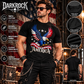Men's Patriotic Eagle Graphic T-Shirt American Flag Black Streetwear Tee