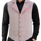 Handmade Pink Men's Victorian Suit Gentleman Vest Steampunk Gothic Waistcoat/Usa