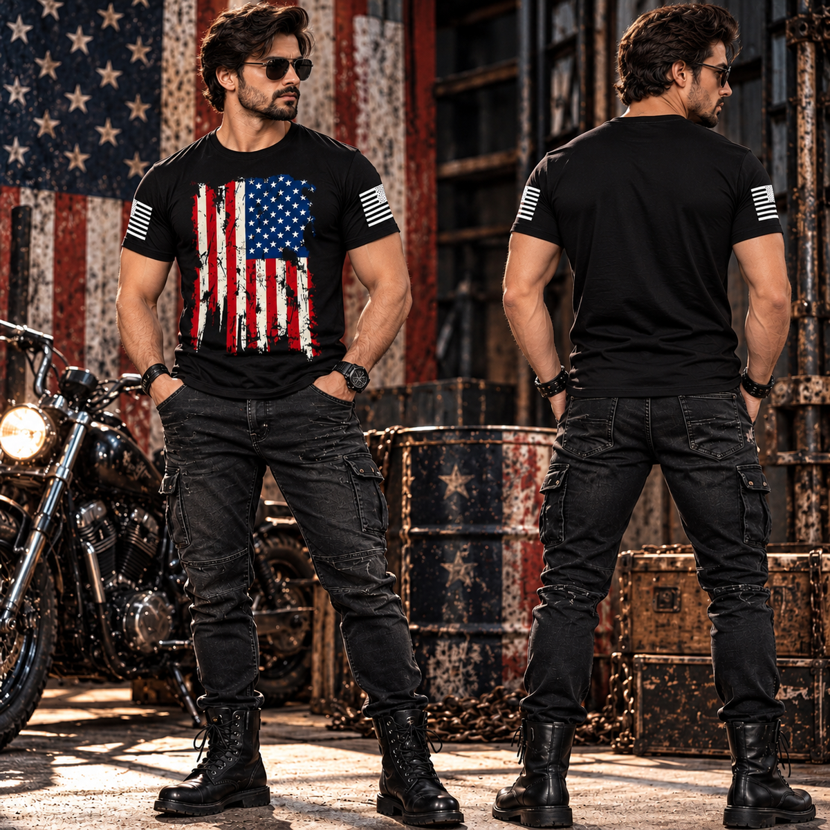 Men’s American Flag T-Shirt Patriotic USA Graphic Tee