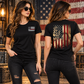 Black Thin Red Line American Flag T-Shirt Patriotic Graphic Tee