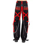 Black/Red Jeans Extreme Bondage Rocker Cyber Goth Steampunk Pant /Trip Usa