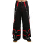 Gothic Bondage Black Skull Zip Off Pants Black &amp; Amp Red Alternative Punk Rock Emo Trouser Pant/Usa