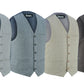 Men’s Herringbone Wool Blend Tweed Vest Premium Cream Waistcoat Suit Vest V Neck Slim Fit Waistcoat/USA