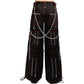 Men's Electro Bondage Gothic Red Stitch Rave Gothic Cyber Chain Goth Jeans Punk Rock Pants/USA