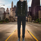 Victorian Steampunk Edwardian Western Brocade Gothic Black Men's Vest
