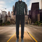 Men's Victorian Steampunk Captain Black Brocade Waistcoat Gentleman Vest