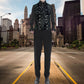 MEN'S VICTORIAN GENTLEMAN'S ARISTOCRAT VEST TAPESTRY STYLISH CASUAL VEST SILVER BLACK