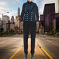 Men's Victorian Gentleman's Aristocrat Vest Tapestry/Stylish Casual Vest Blue/Black