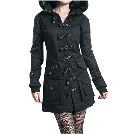 Women's coat Jacket Winter Jacket With Multi Pocket Jacket Silver rings (2)