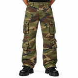 Men's Cotton Casual Military Army Camo Combat Work Cargo Pants with 8 Pockets