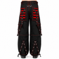 Gothic Extreme Bondage Skater Red & Black Punk Rocker Cyber Steampunk Biker Pant