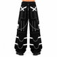Gothic Bondage Black Skull Zip Off Pants Black & Amp White Alternative Punk Rock Emo Trouser Pant Usa