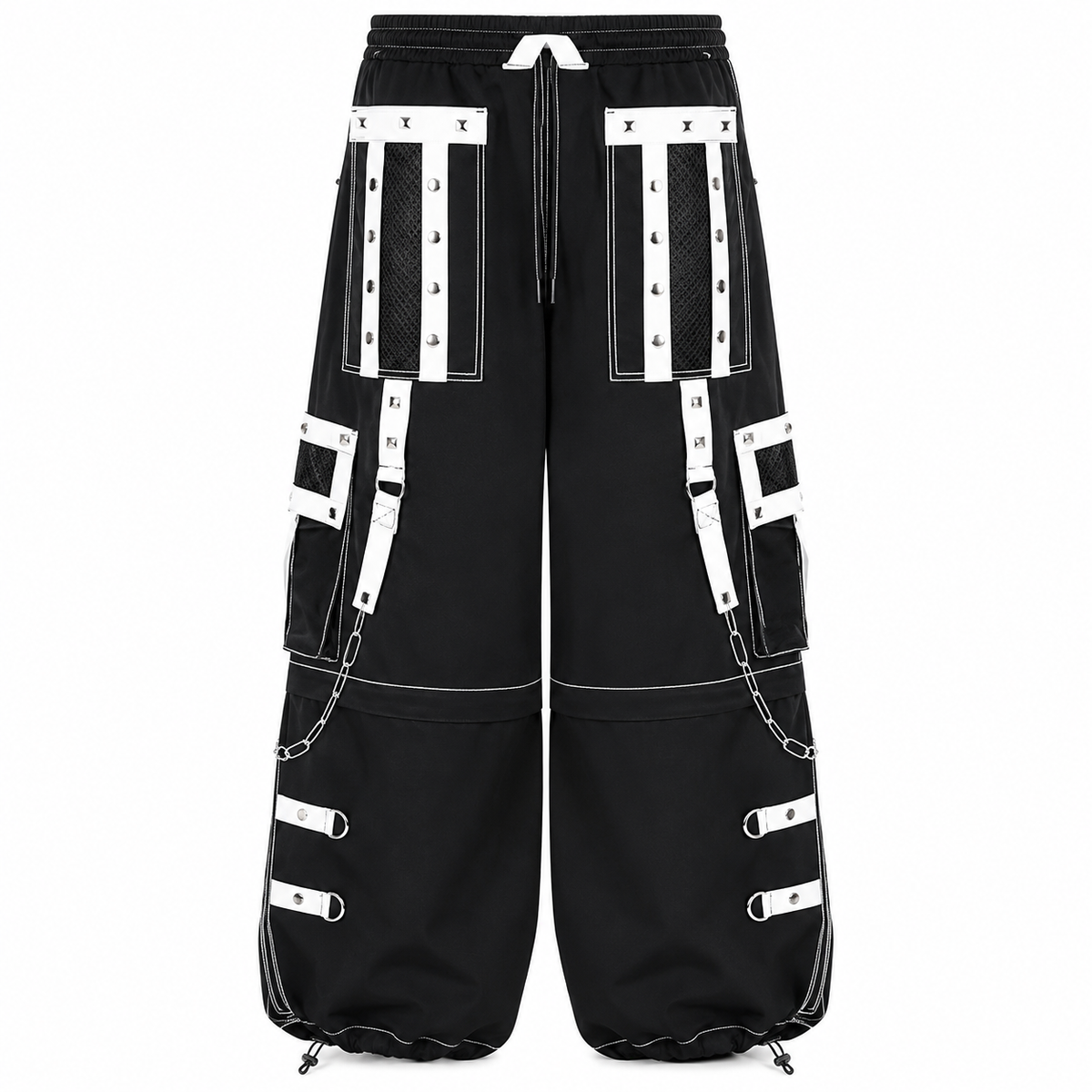 Gothic Men Handmade Bondage Gothic Cyber Pant Chain Techno Rock Punk Shorts Trouser Pants USA