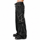 Prime Quality Bondage Gothic Wax Cotton Men's Cyber Rave Techno Jeans Punk Shorts Biker Pants USA