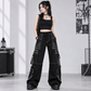 Prime Quality Gothic Men's Black Bondage Gothic Cyber Pant Chain Techno Rock Punk Shorts Trouser Pants USA